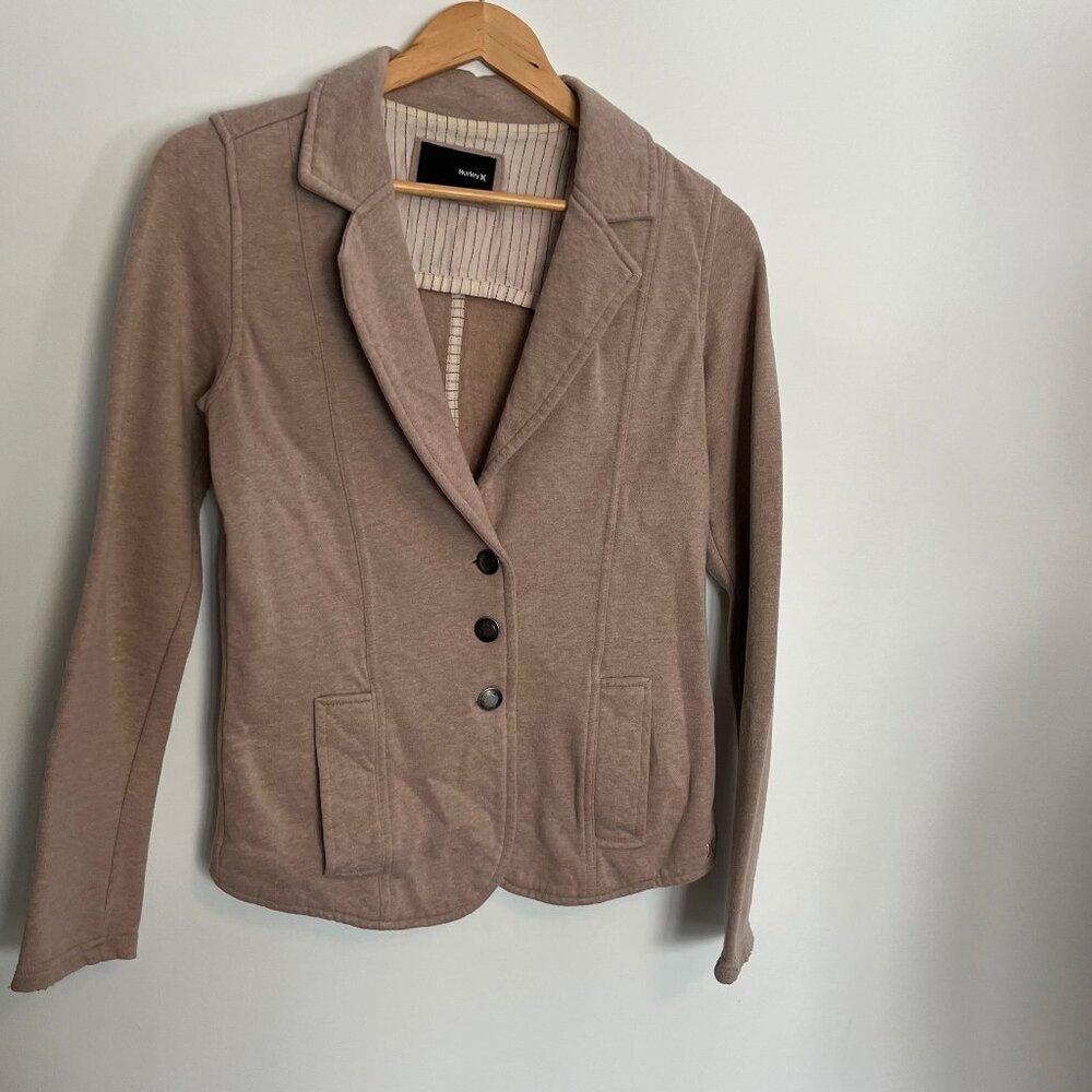 Hurley. Soft Blazer Button Up Top. Light Brown/ Beige Color Size Medium. Womens.